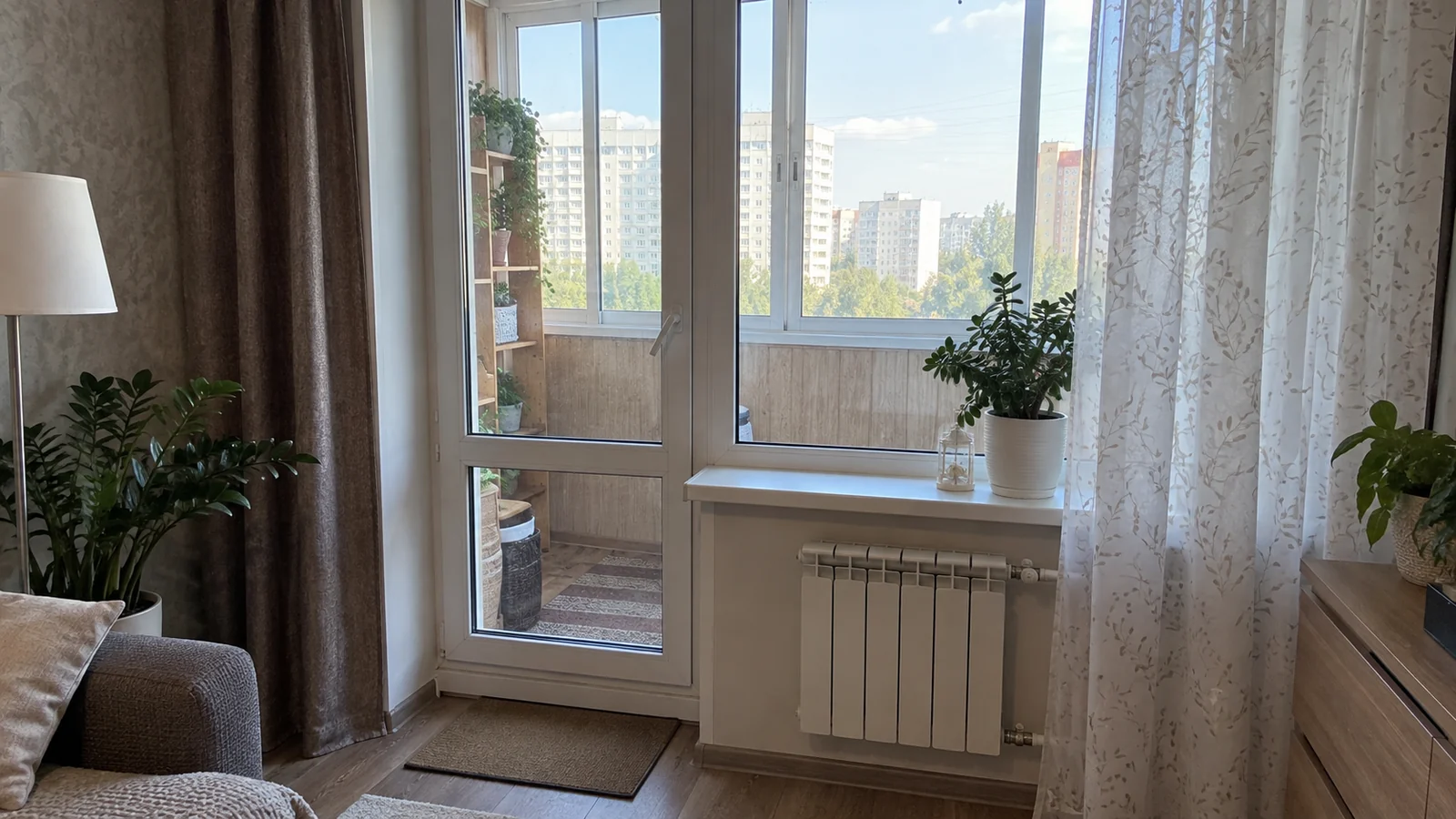 Балконный блок после мытья